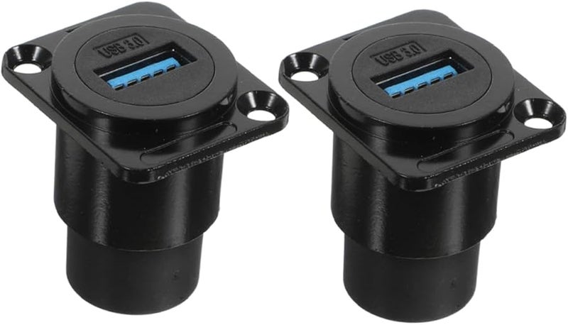 Gadpiparty 2pcs USB Panel Mount Socket Coupler Dual Port for Industrial Equipment Computers Printers - Image 1